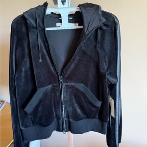 Blanc Noir Black Velvet Bomber Jacket